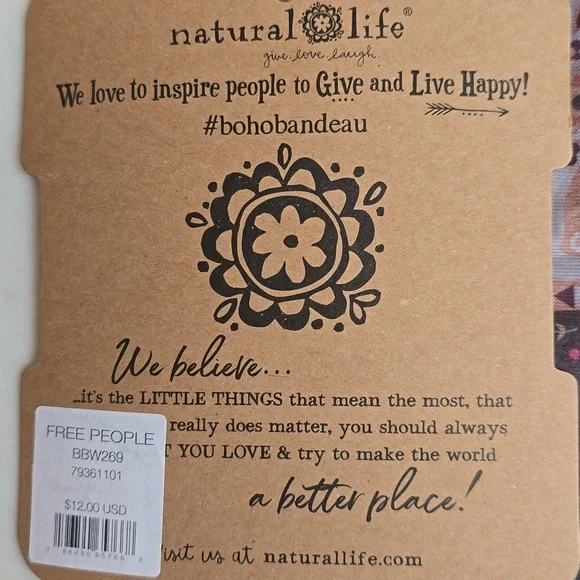 NWT Natural Life Boho Bandeau (Full Size) in Mocha Tulips - Picture 10 of 12